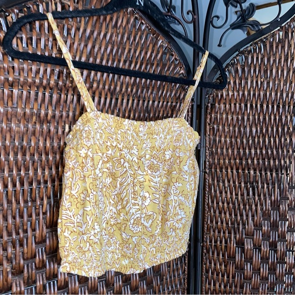 Billabong yellow floral cropped tank top - Picture 6 of 6
